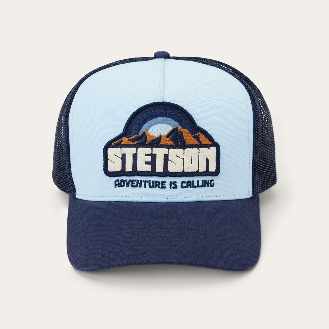Men/Women Caps & Truckers Stetson Mountain Sunset Trucker Cap Light Blue / Navy