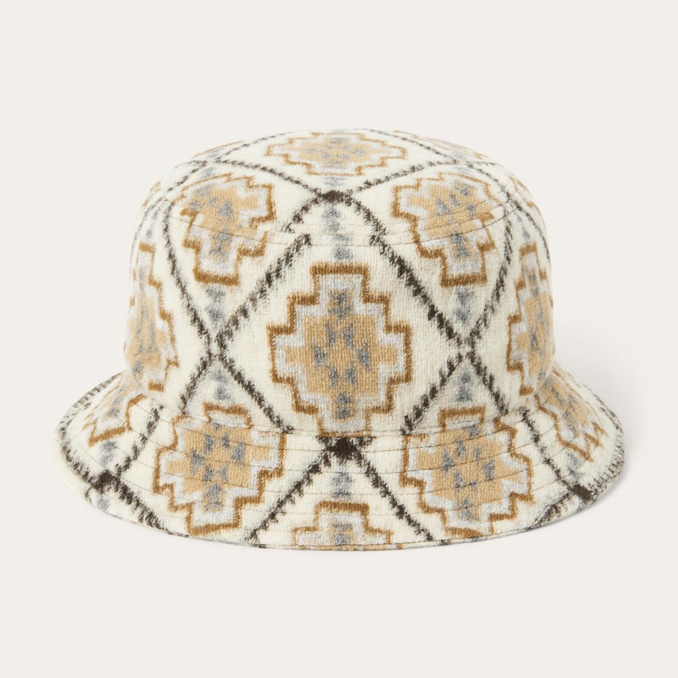 Men/Women Caps & Truckers Stetson Navajo Jersey Bucket Hat Off White / Beige