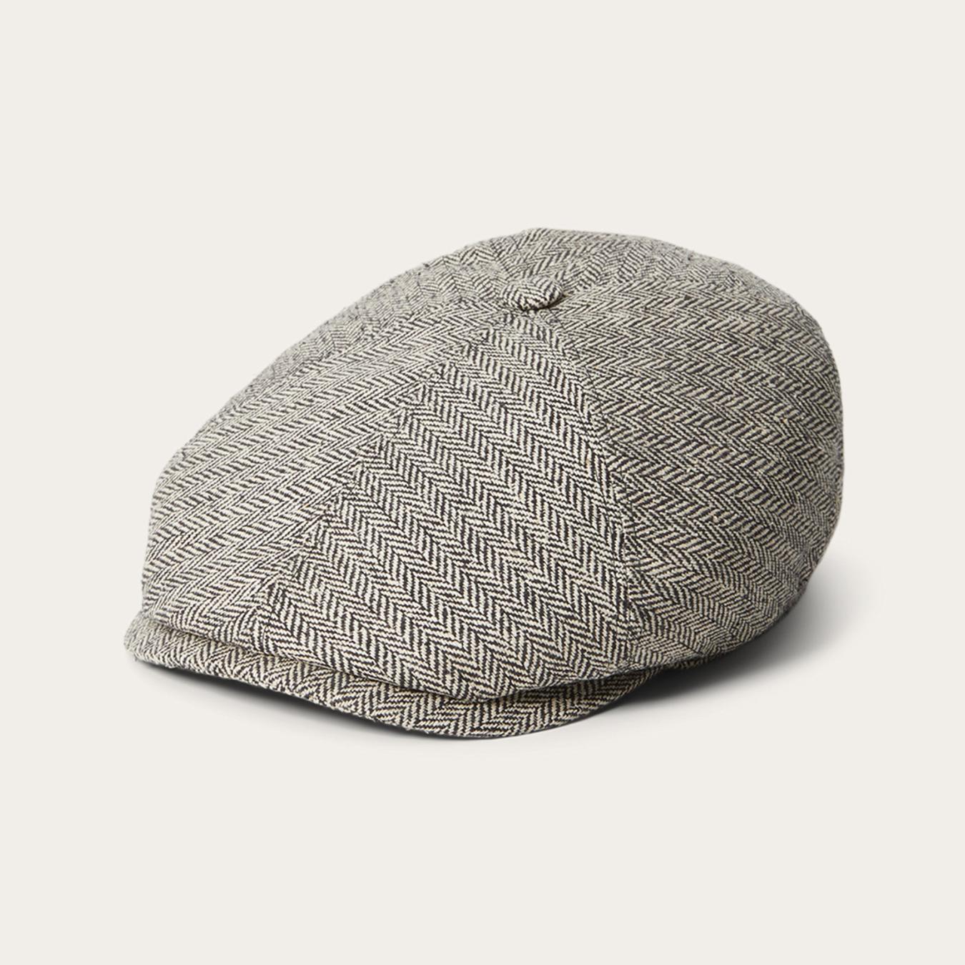 Men/Women Caps & Truckers Stetson Silk Six-Panel Cap Black Herringbone