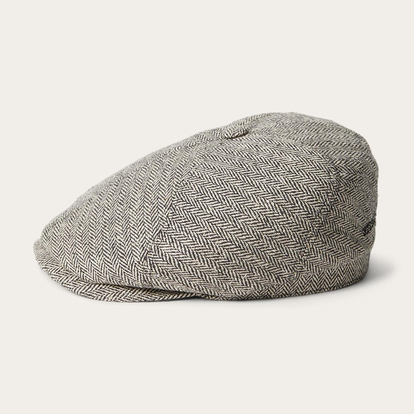 Men/Women Caps & Truckers Stetson Silk Six-Panel Cap Black Herringbone
