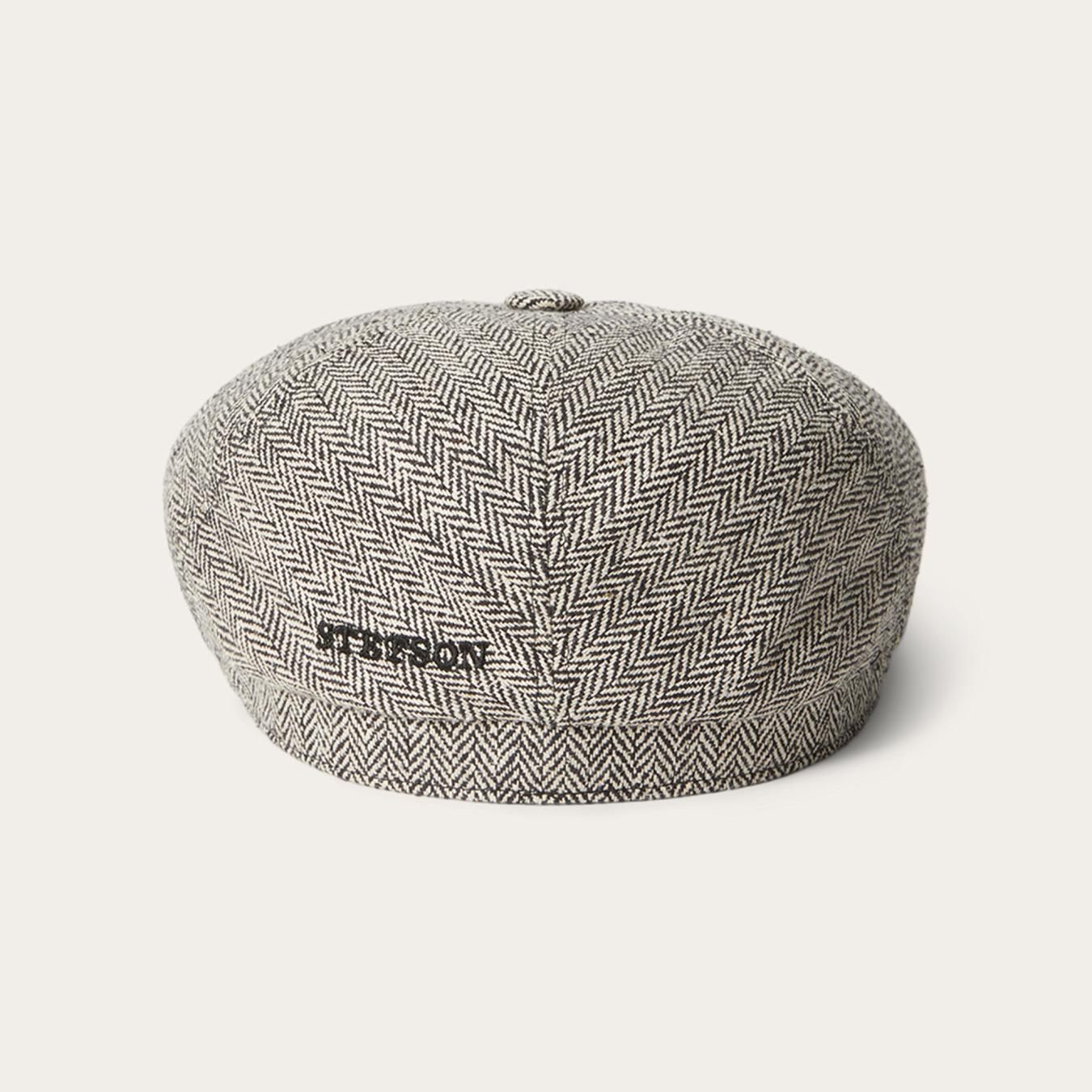 Men/Women Caps & Truckers Stetson Silk Six-Panel Cap Black Herringbone