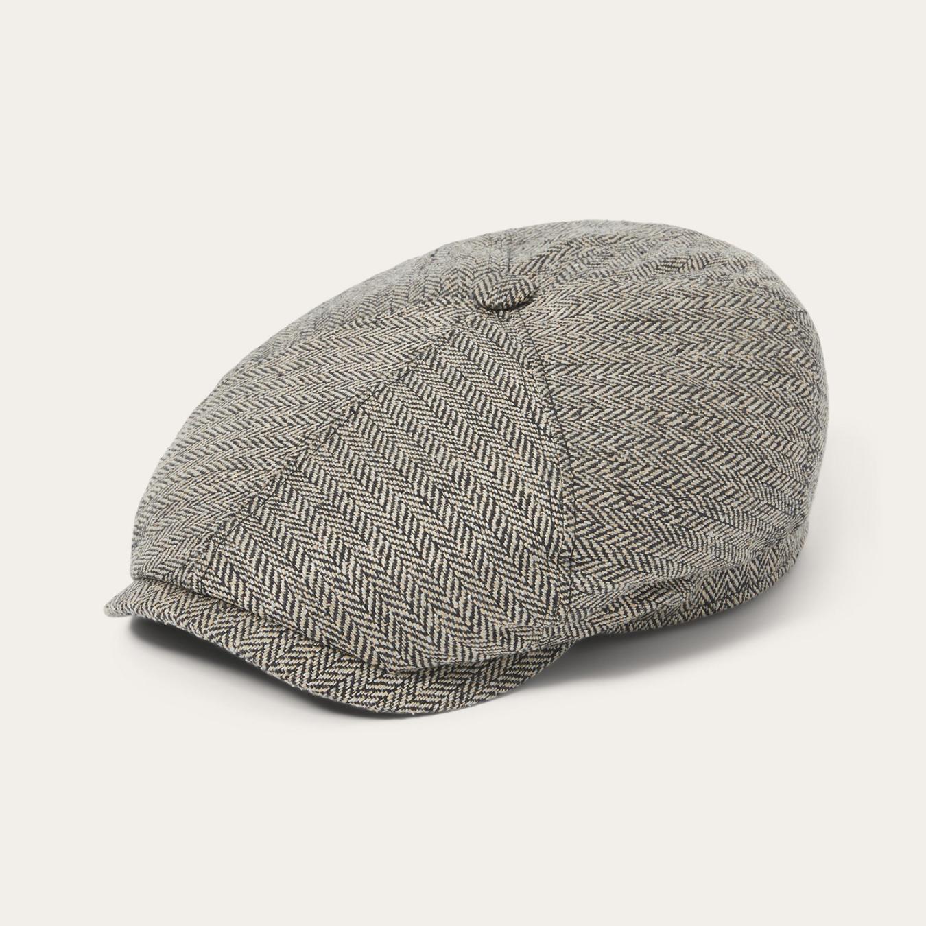 Men/Women Caps & Truckers Stetson Silk Six-Panel Cap Black/brown Herringbone