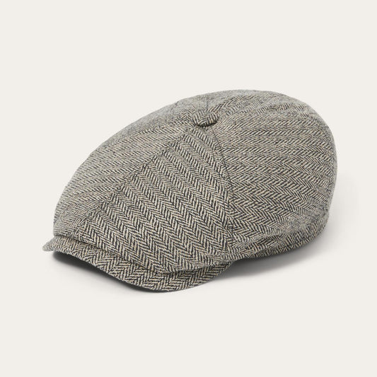 Men/Women Caps & Truckers Stetson Silk Six-Panel Cap Black/brown Herringbone