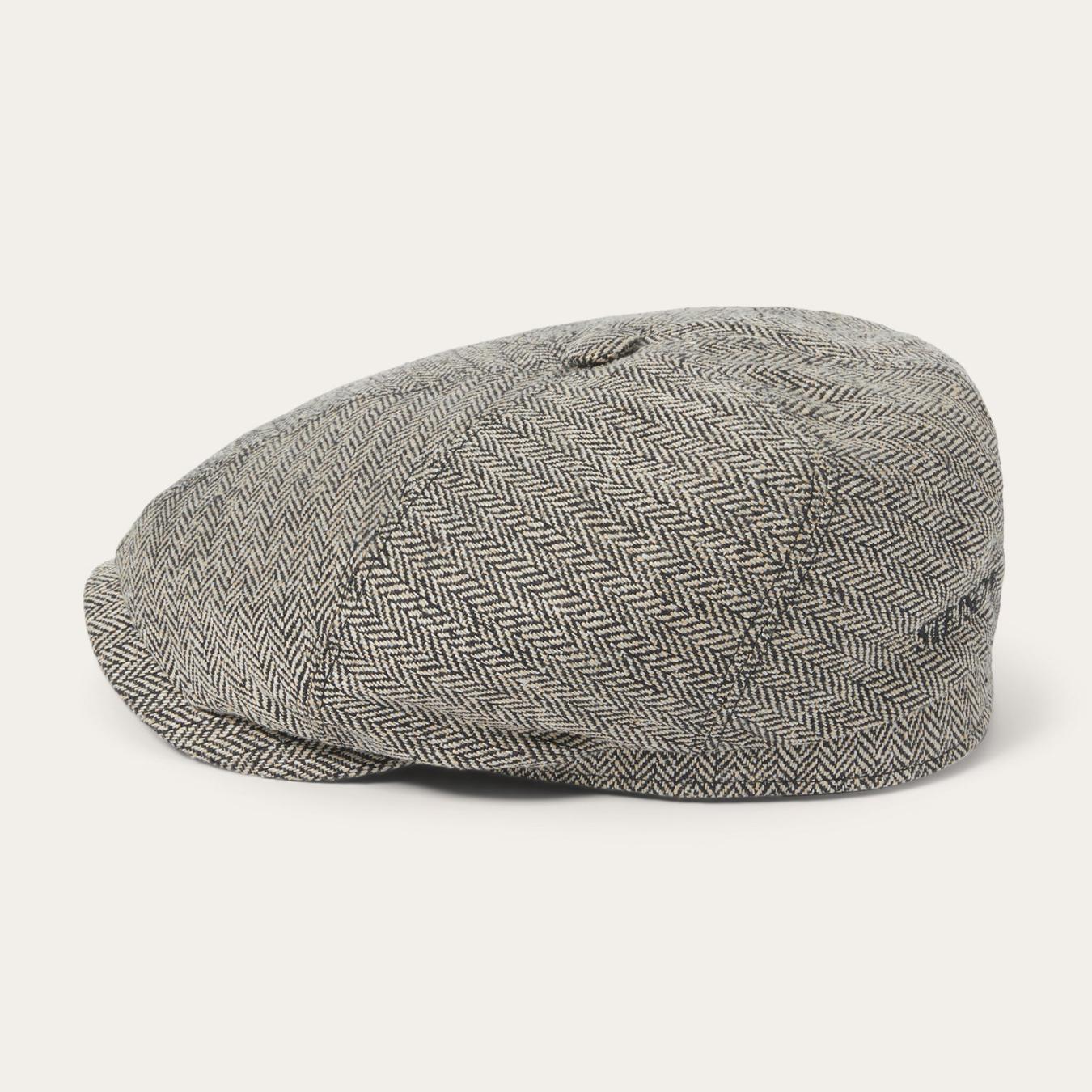 Men/Women Caps & Truckers Stetson Silk Six-Panel Cap Black/brown Herringbone