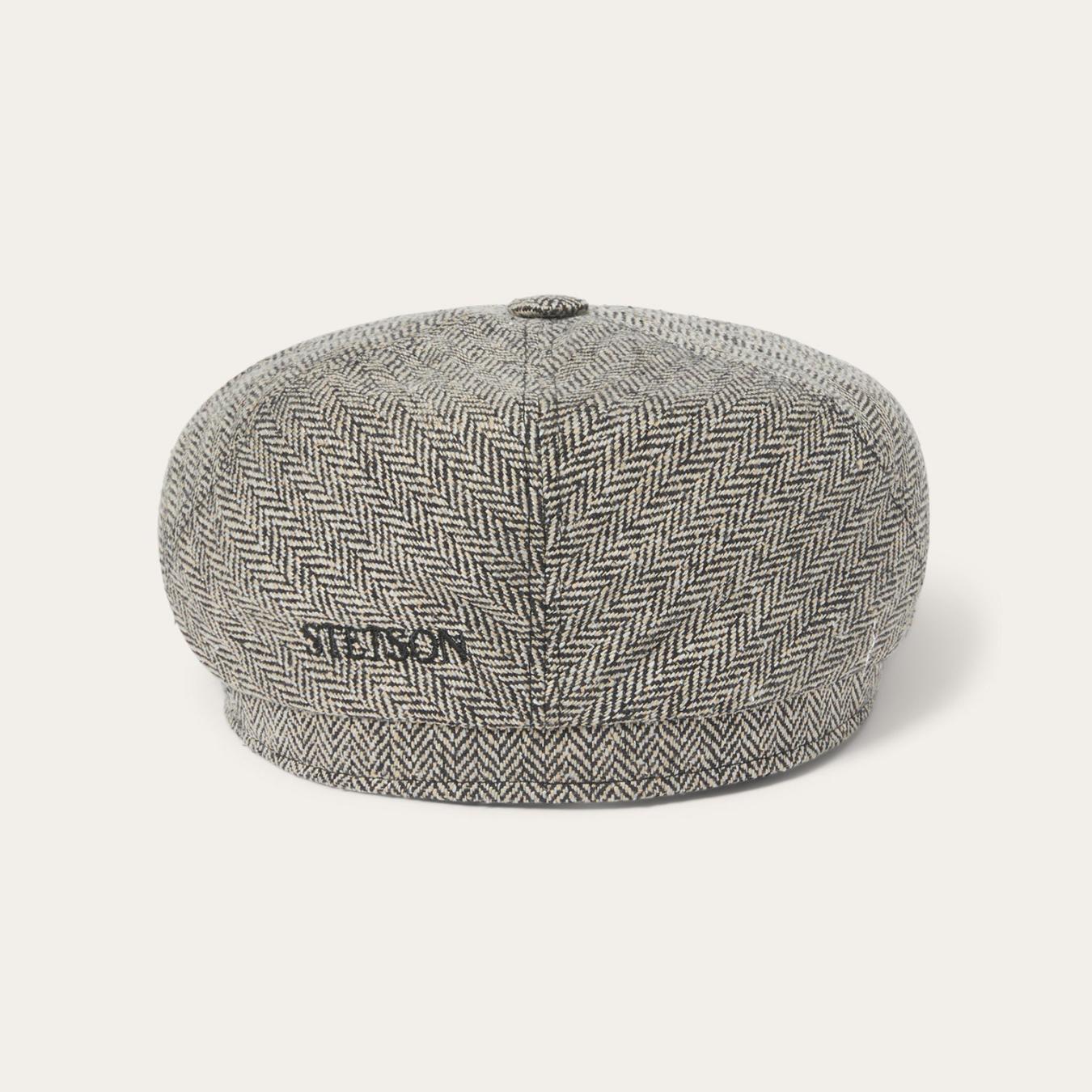 Men/Women Caps & Truckers Stetson Silk Six-Panel Cap Black/brown Herringbone