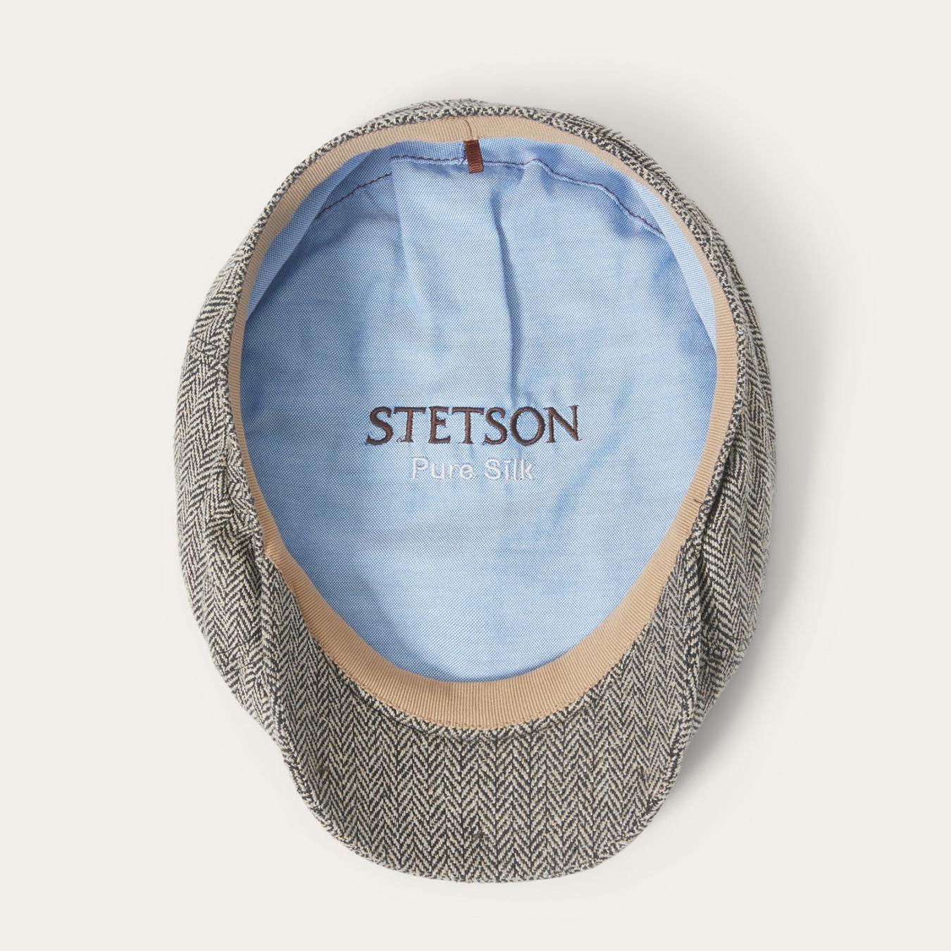 Men/Women Caps & Truckers Stetson Silk Six-Panel Cap Black/brown Herringbone