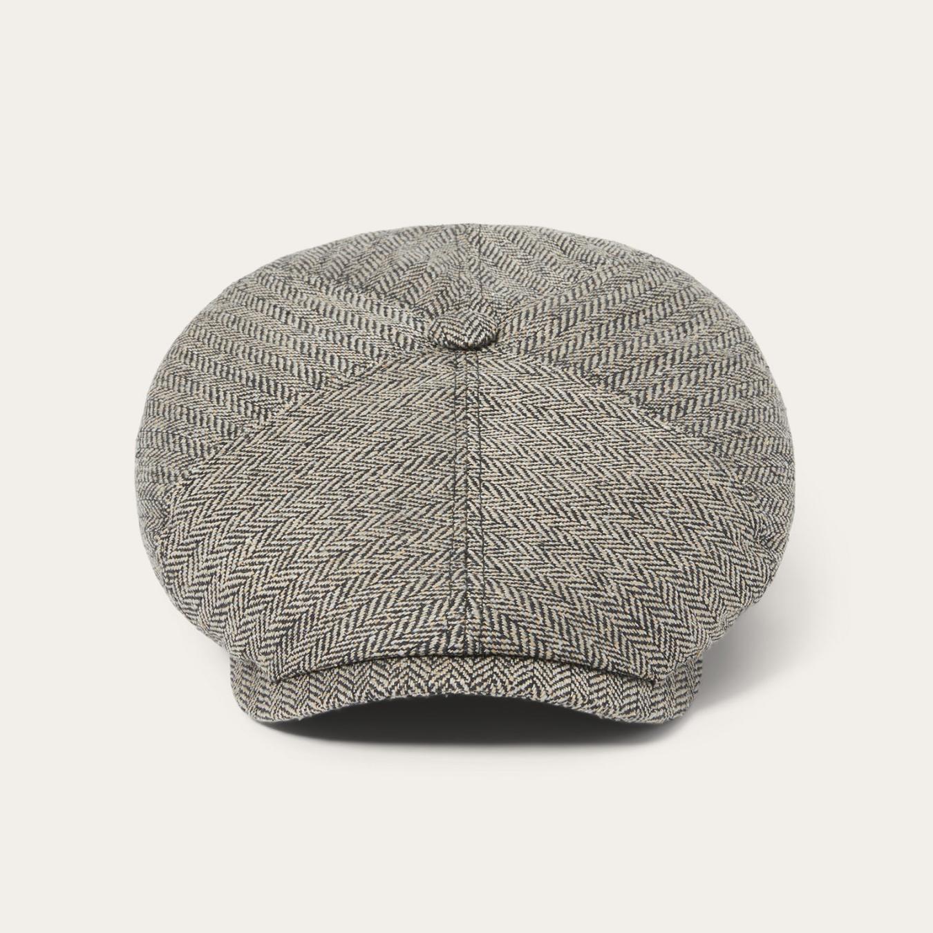 Men/Women Caps & Truckers Stetson Silk Six-Panel Cap Black/brown Herringbone