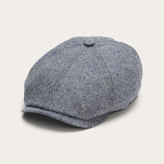 Men/Women Caps & Truckers Stetson Silk Six-Panel Cap Blue Herringbone