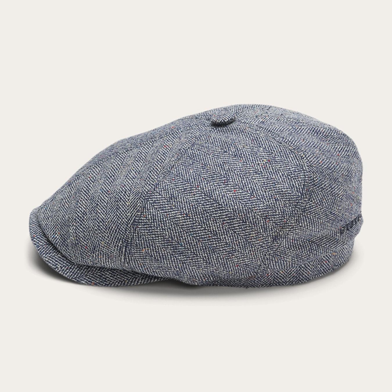 Men/Women Caps & Truckers Stetson Silk Six-Panel Cap Blue Herringbone