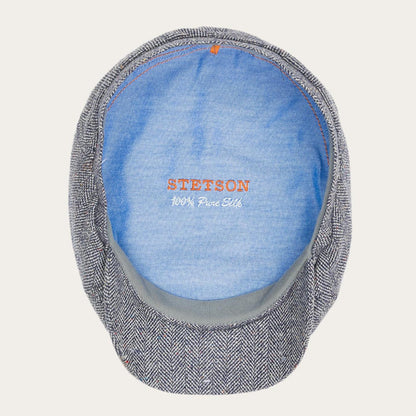 Men/Women Caps & Truckers Stetson Silk Six-Panel Cap Blue Herringbone