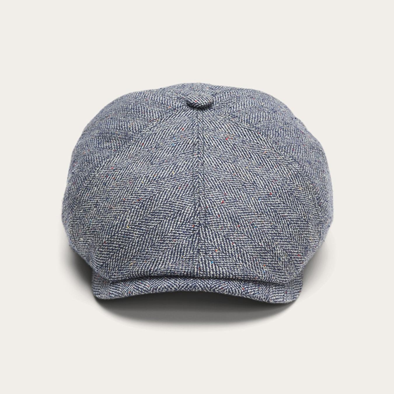 Men/Women Caps & Truckers Stetson Silk Six-Panel Cap Blue Herringbone