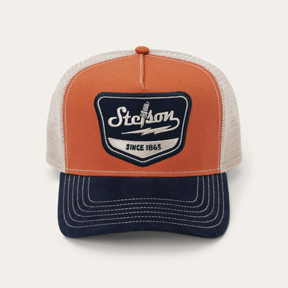 Men/Women Caps & Truckers Stetson Spark Plug Trucker Cap Navy/rust Orange