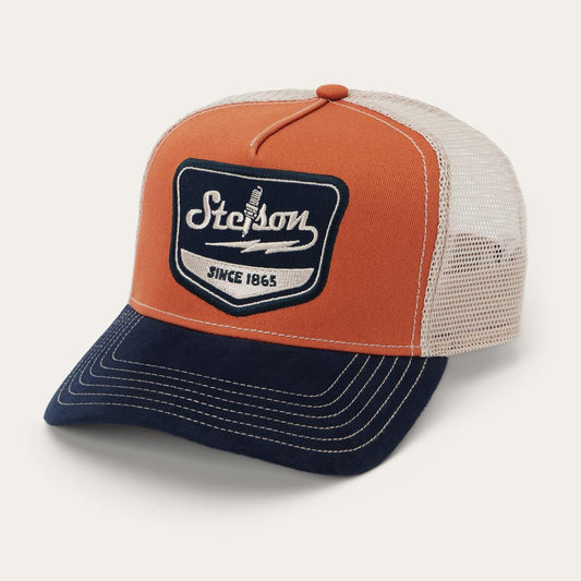 Men/Women Caps & Truckers Stetson Spark Plug Trucker Cap Navy/rust Orange