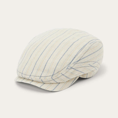 Men/Women Caps & Truckers Stetson Striped Linen Driver Cap Off White With Stripes