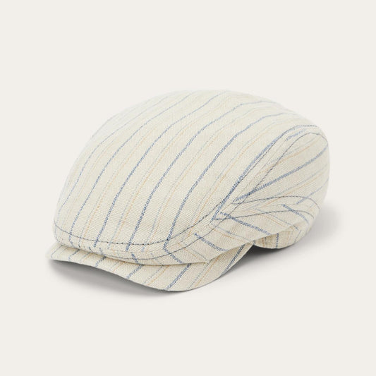 Men/Women Caps & Truckers Stetson Striped Linen Driver Cap Off White With Stripes