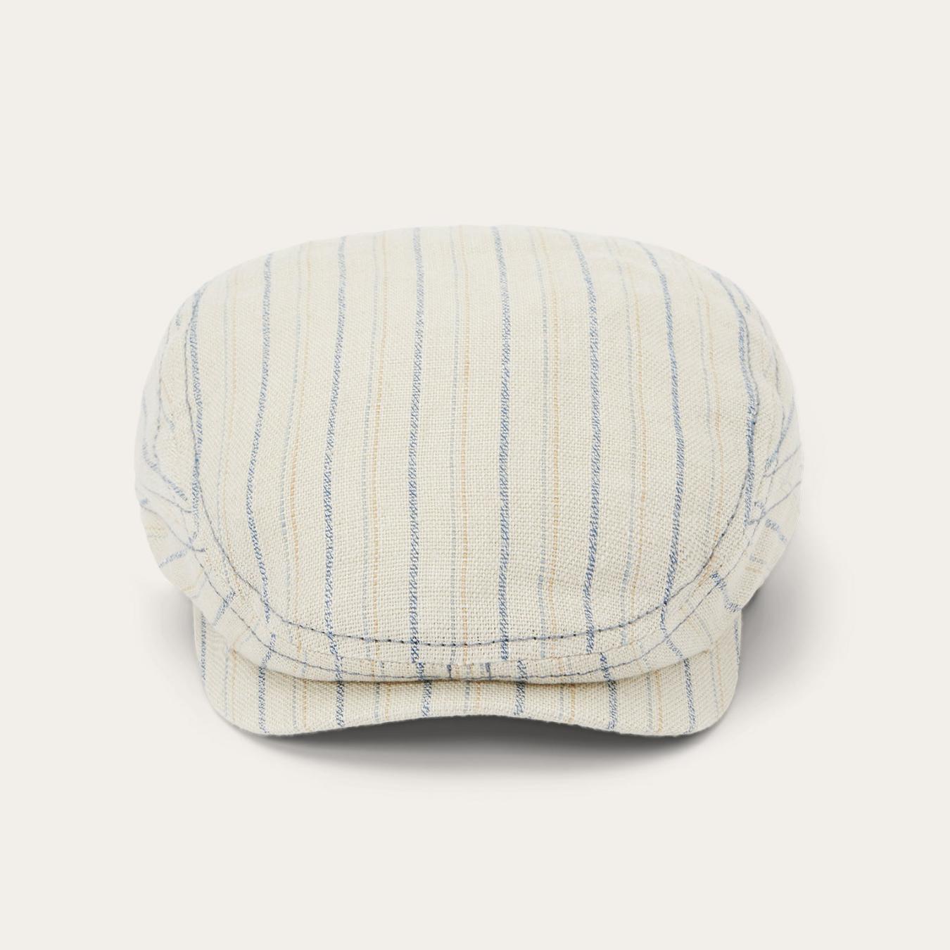 Men/Women Caps & Truckers Stetson Striped Linen Driver Cap Off White With Stripes
