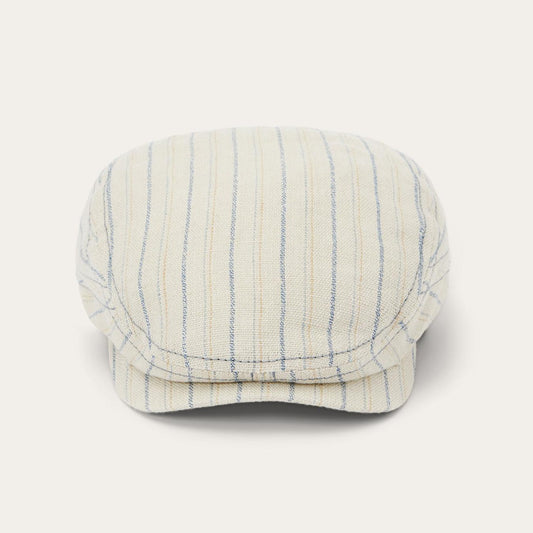 Men/Women Caps & Truckers Stetson Striped Linen Driver Cap Off White With Stripes
