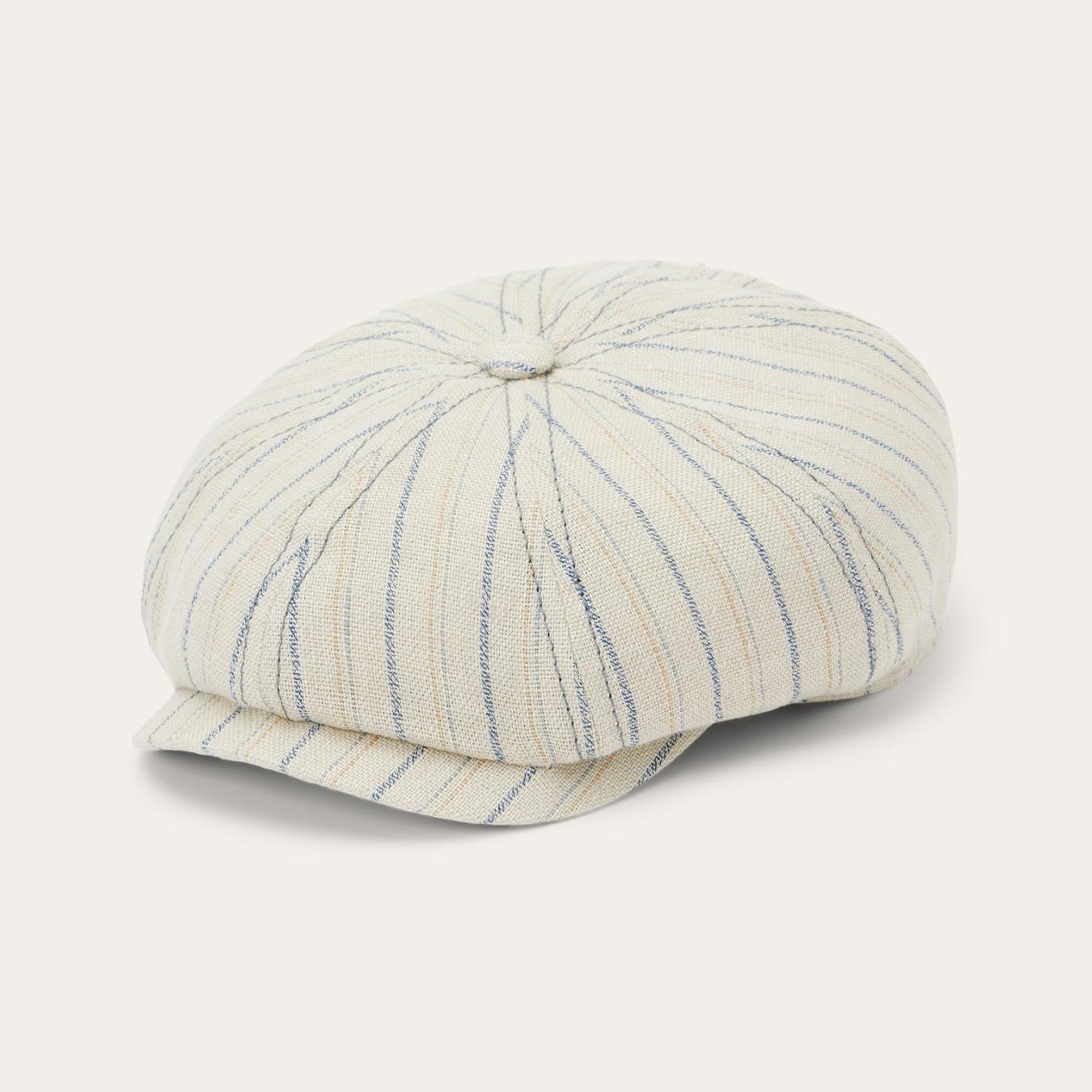 Men/Women Caps & Truckers Stetson Striped Linen Hatteras Off White With Stripes