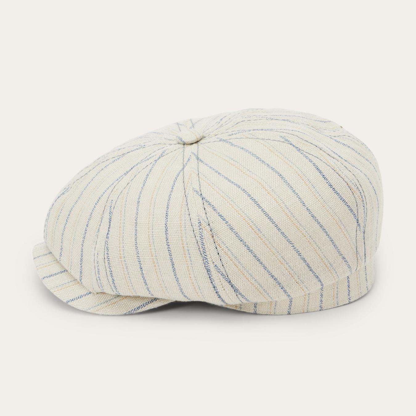 Men/Women Caps & Truckers Stetson Striped Linen Hatteras Off White With Stripes
