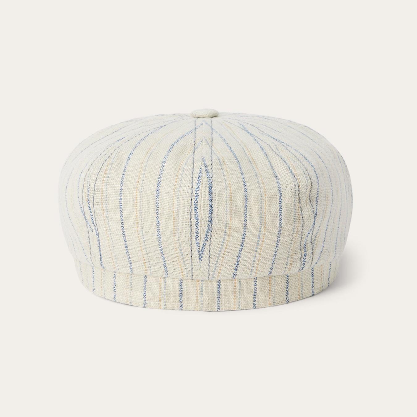 Men/Women Caps & Truckers Stetson Striped Linen Hatteras Off White With Stripes