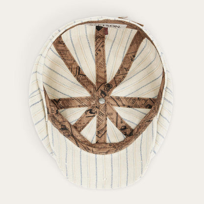 Men/Women Caps & Truckers Stetson Striped Linen Hatteras Off White With Stripes