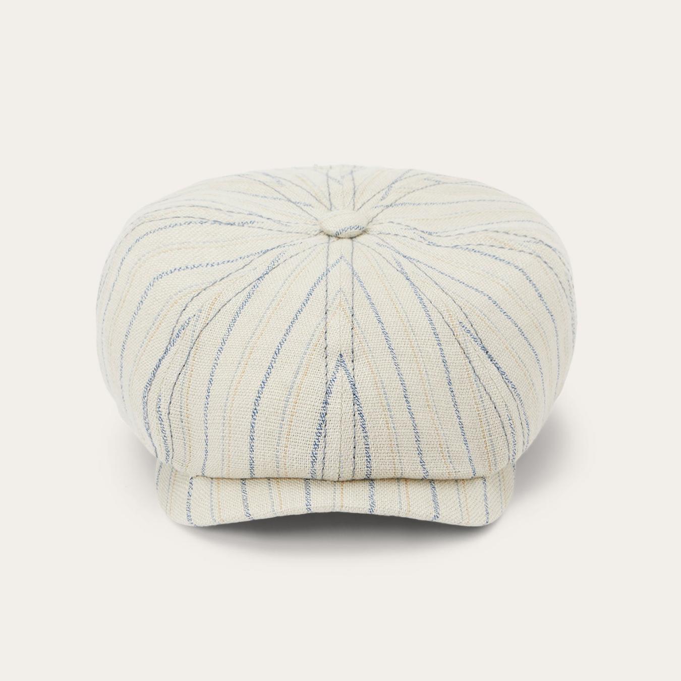 Men/Women Caps & Truckers Stetson Striped Linen Hatteras Off White With Stripes