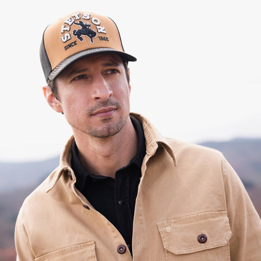 Men/Women Caps & Truckers Stetson Tan Cowboy Trucker Cap Tan