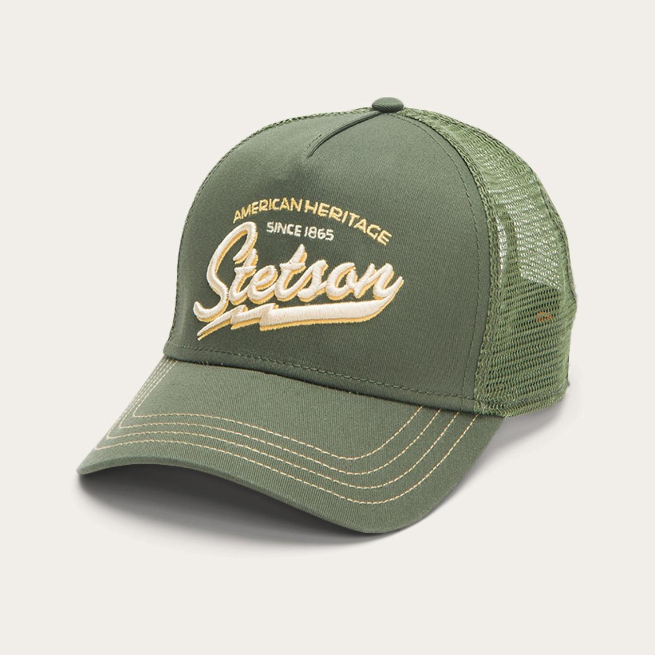 Men/Women Caps & Truckers Stetson Trucker Cap American Heritage Classic Olive