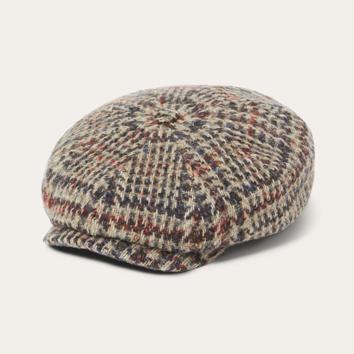 Men/Women Caps & Truckers Stetson Virgin Wool Hatteras Beige/red/herringbone