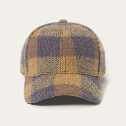 Men/Women Caps & Truckers Stetson Wool Check Baseball Cap Cognac/sand/blue