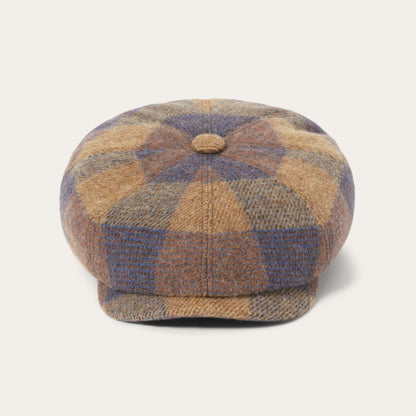 Men/Women Caps & Truckers Stetson Wool Check Hatteras Cognac/sand/blue