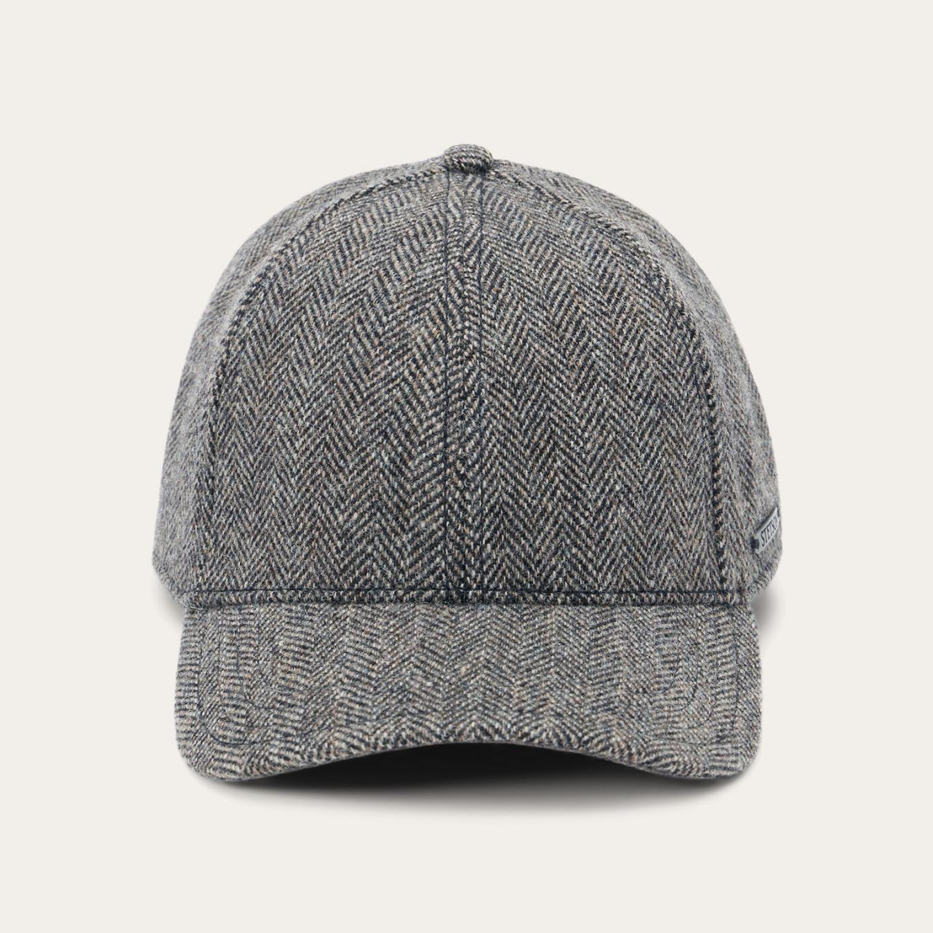 Men/Women Caps & Truckers Stetson Wool Herringbone Baseball Cap Anthra Melange Herringbone