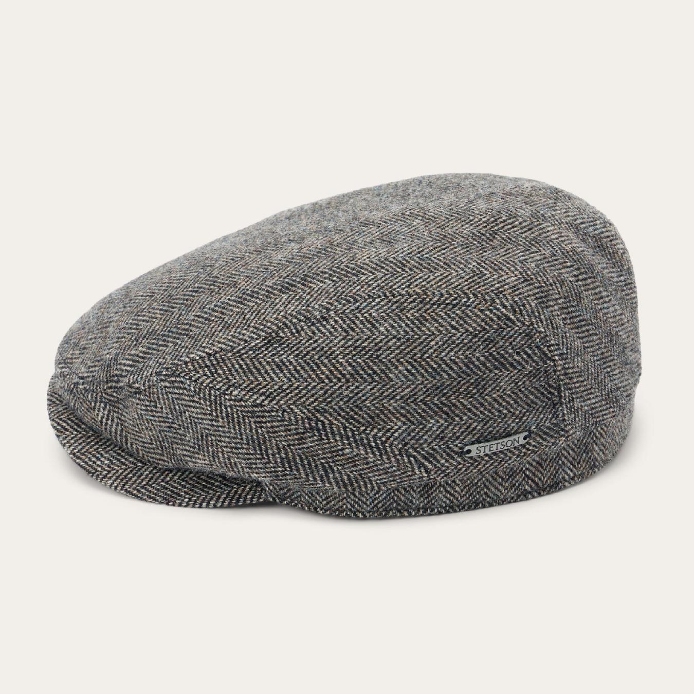 Men/Women Caps & Truckers Stetson Wool Herringbone Driver Cap Anthra Melange Herringbone