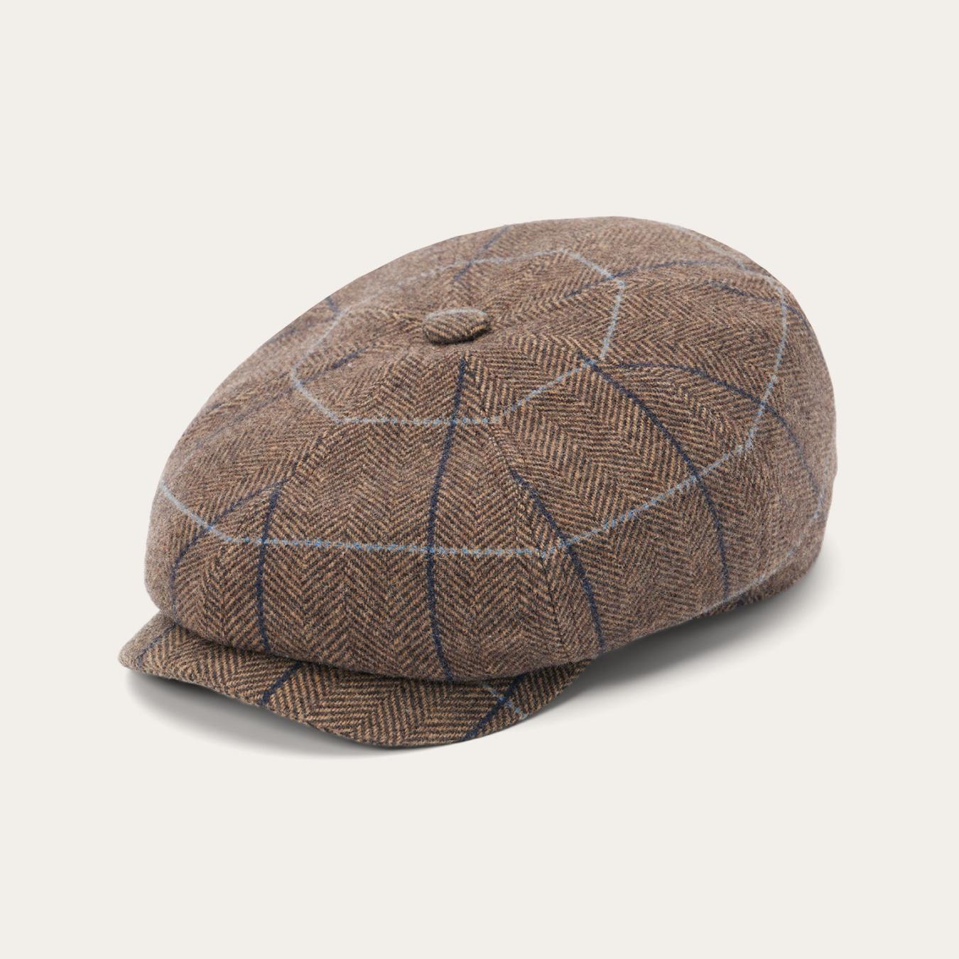 Men/Women Caps & Truckers Stetson Wool Herringbone Hatteras Cap Camel Herringbone