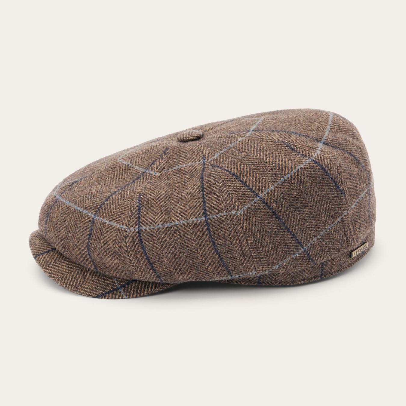Men/Women Caps & Truckers Stetson Wool Herringbone Hatteras Cap Camel Herringbone