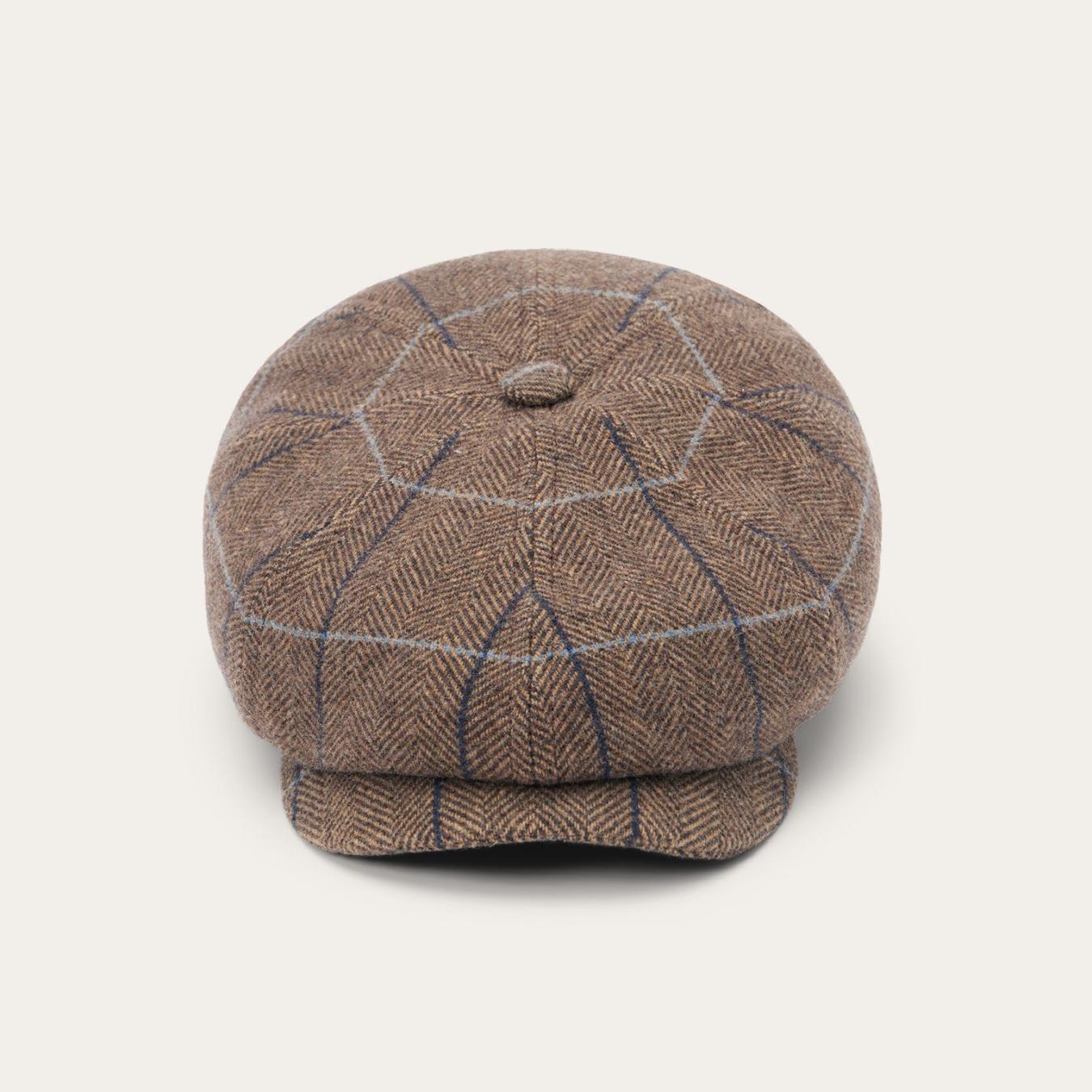Men/Women Caps & Truckers Stetson Wool Herringbone Hatteras Cap Camel Herringbone