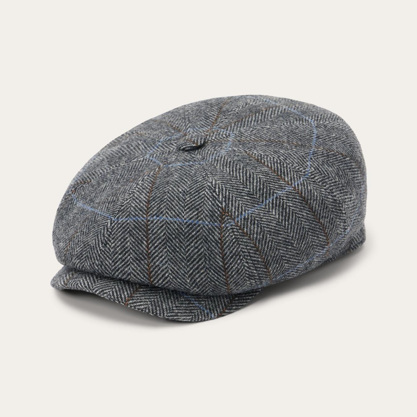 Men/Women Caps & Truckers Stetson Wool Herringbone Hatteras Cap Grey Herringbone