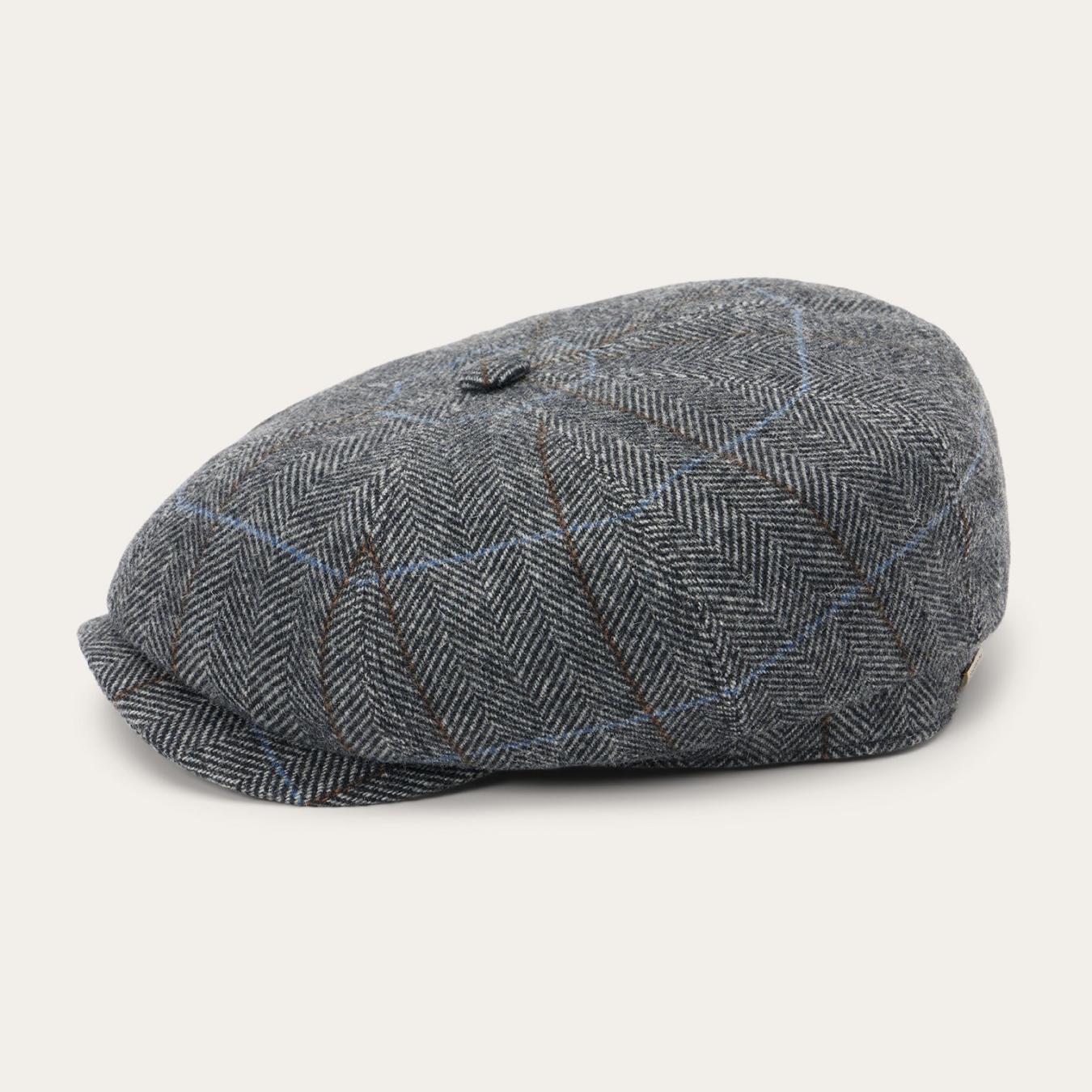 Men/Women Caps & Truckers Stetson Wool Herringbone Hatteras Cap Grey Herringbone