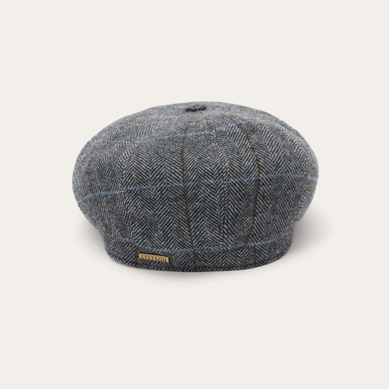 Men/Women Caps & Truckers Stetson Wool Herringbone Hatteras Cap Grey Herringbone