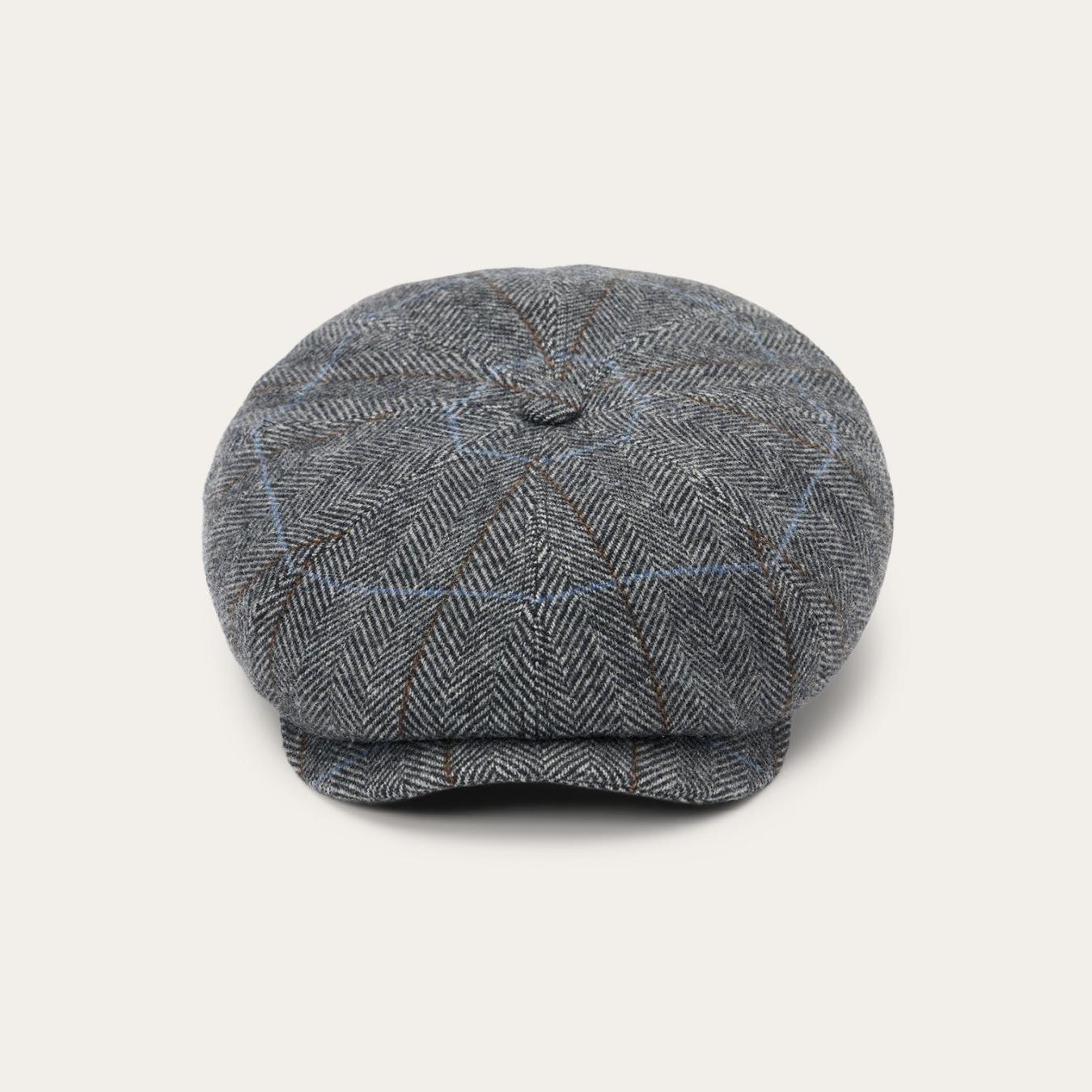 Men/Women Caps & Truckers Stetson Wool Herringbone Hatteras Cap Grey Herringbone