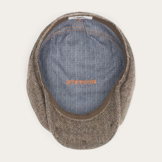 Men/Women Caps & Truckers Stetson Wool Herringbone Hatteras Grey Herringbone