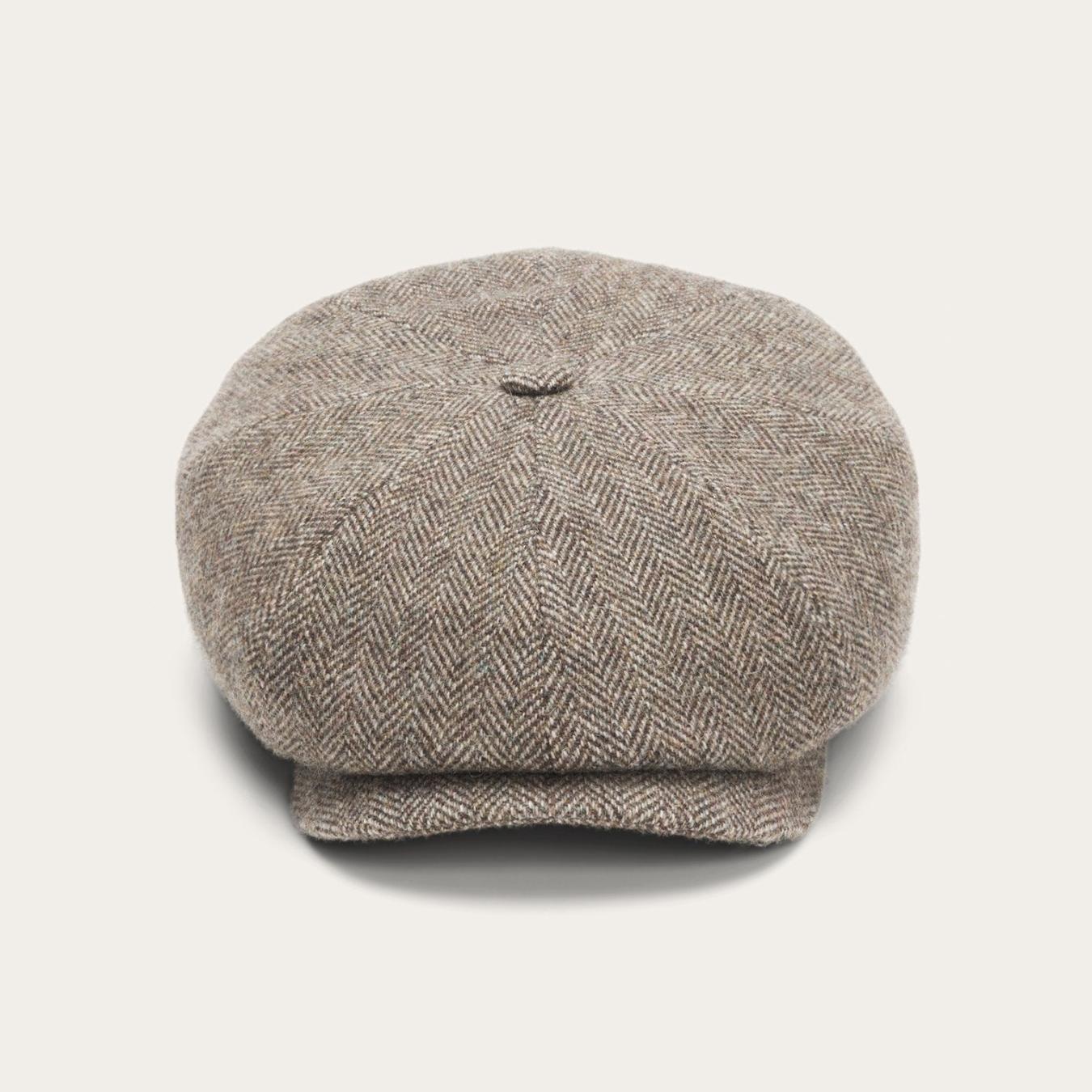 Men/Women Caps & Truckers Stetson Wool Herringbone Hatteras Grey Herringbone