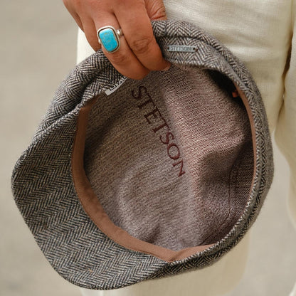 Men/Women Caps & Truckers Stetson Wool Herringbone Hatteras Grey Herringbone