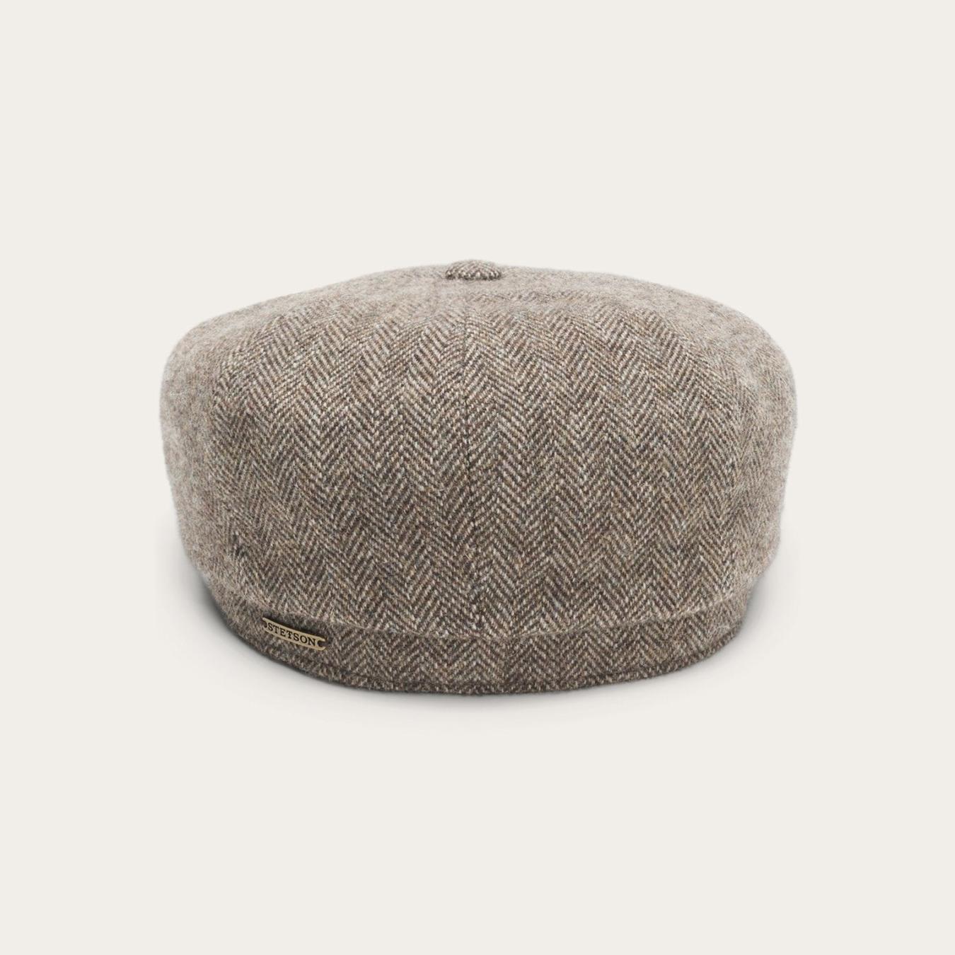 Men/Women Caps & Truckers Stetson Wool Herringbone Hatteras Grey Herringbone