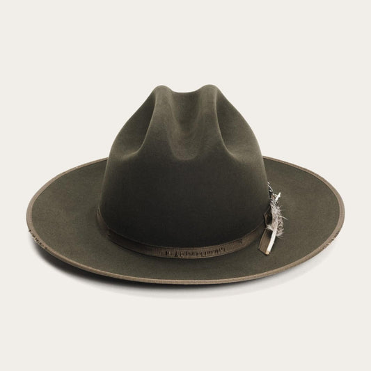 Men/Women Fedora Stetson 1865 Distressed Open Road Royal Deluxe Walnut