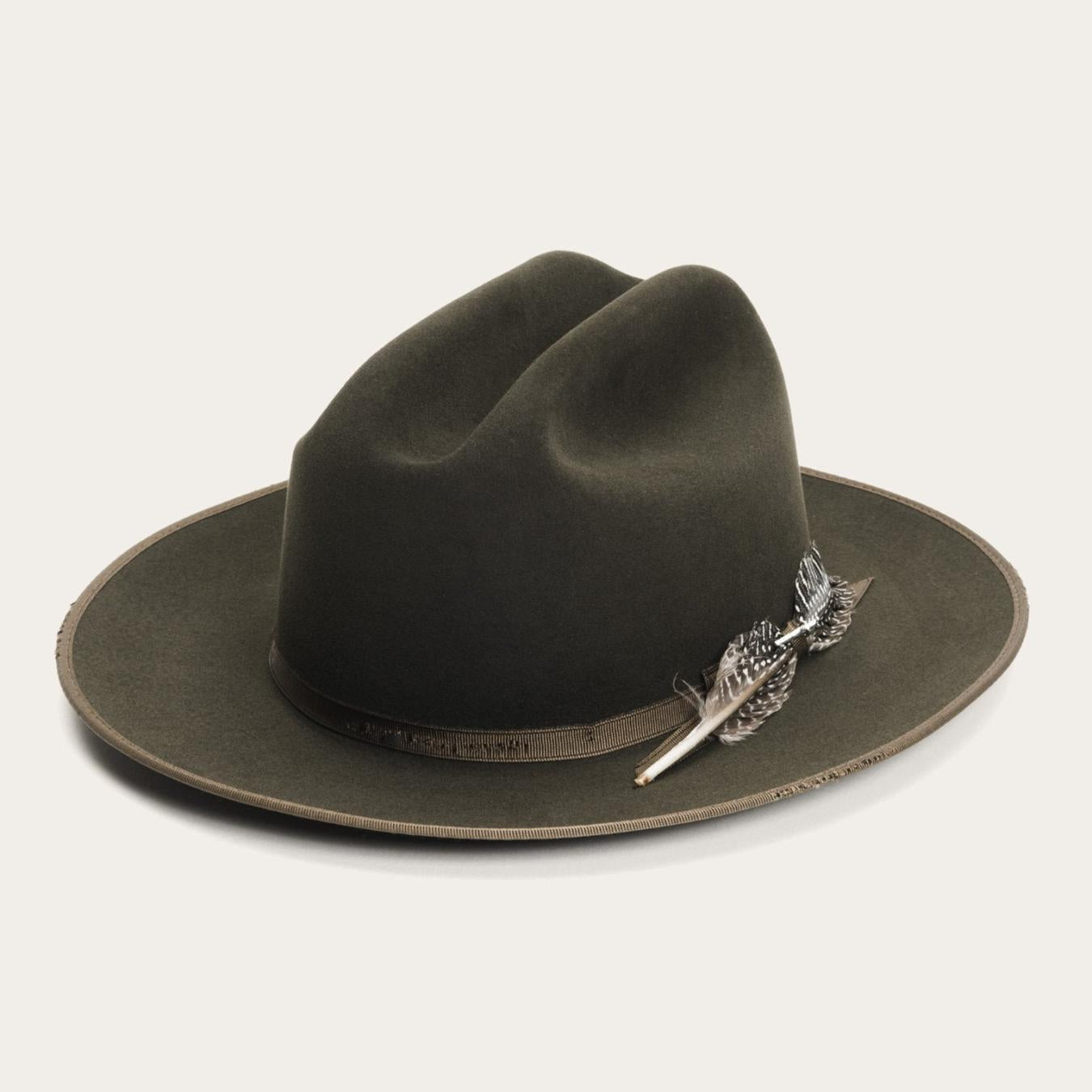 Men/Women Fedora Stetson 1865 Distressed Open Road Royal Deluxe Walnut