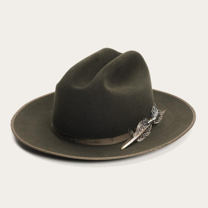 Men/Women Fedora Stetson 1865 Distressed Open Road Royal Deluxe Walnut