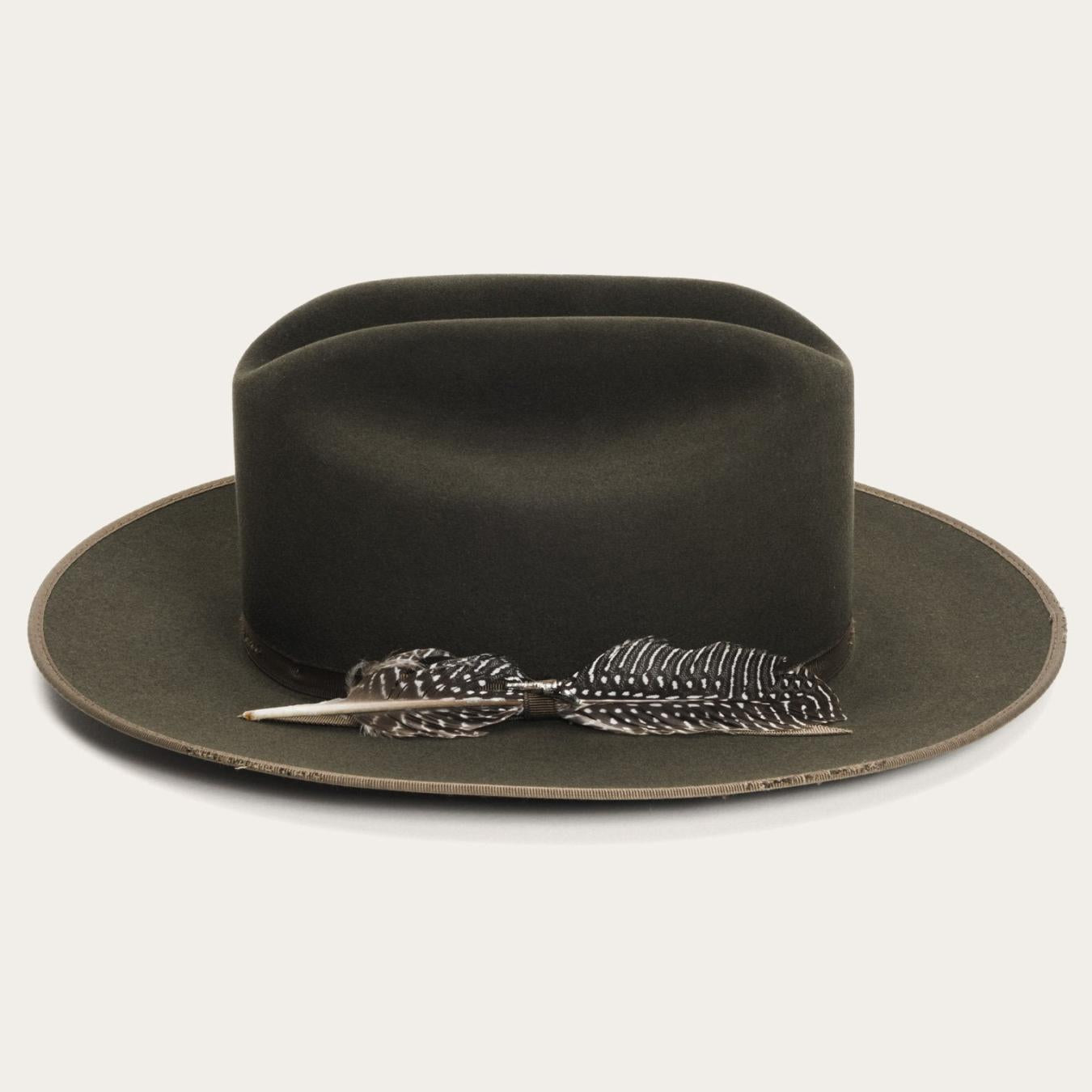 Men/Women Fedora Stetson 1865 Distressed Open Road Royal Deluxe Walnut
