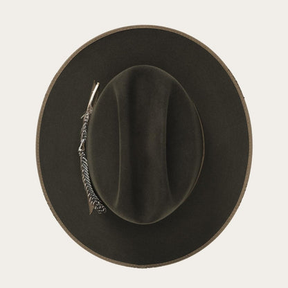 Men/Women Fedora Stetson 1865 Distressed Open Road Royal Deluxe Walnut