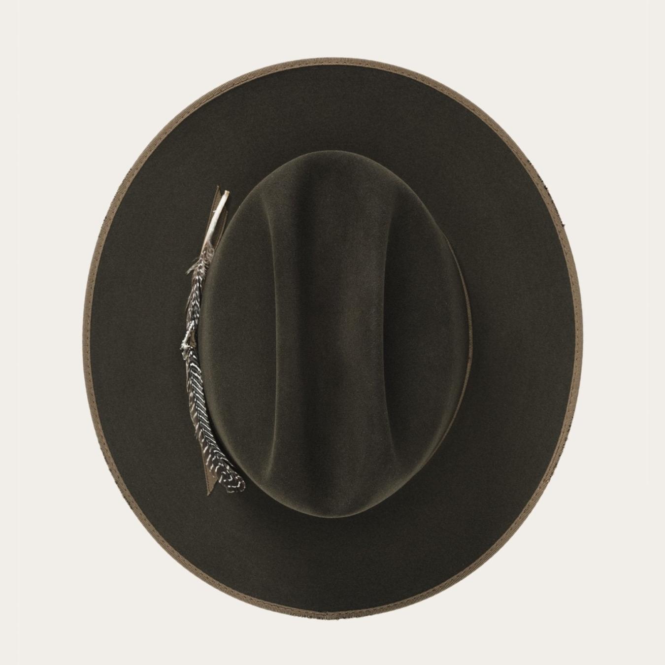 Men/Women Fedora Stetson 1865 Distressed Open Road Royal Deluxe Walnut